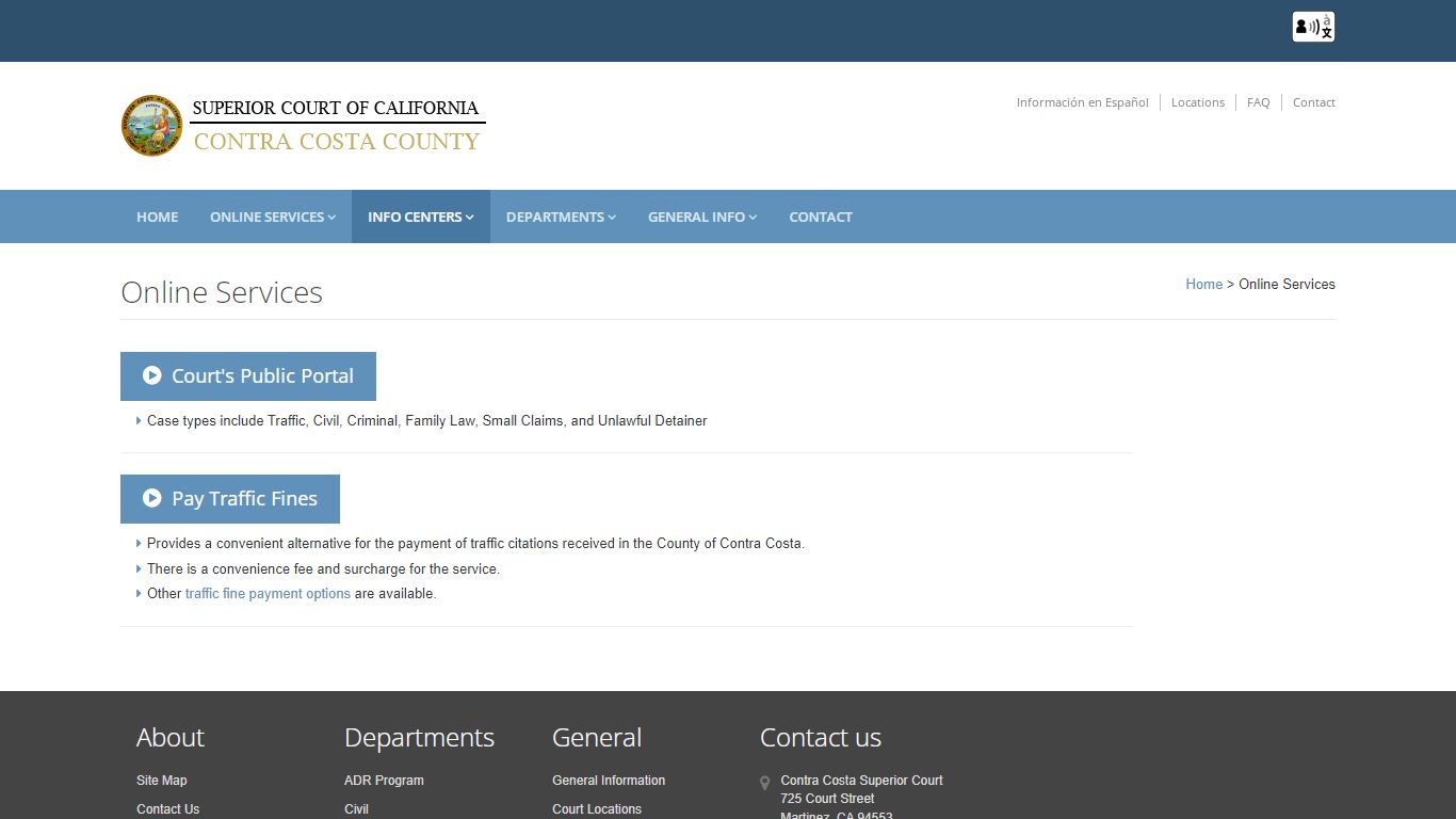 Online Services: Contra Costa Superior Court